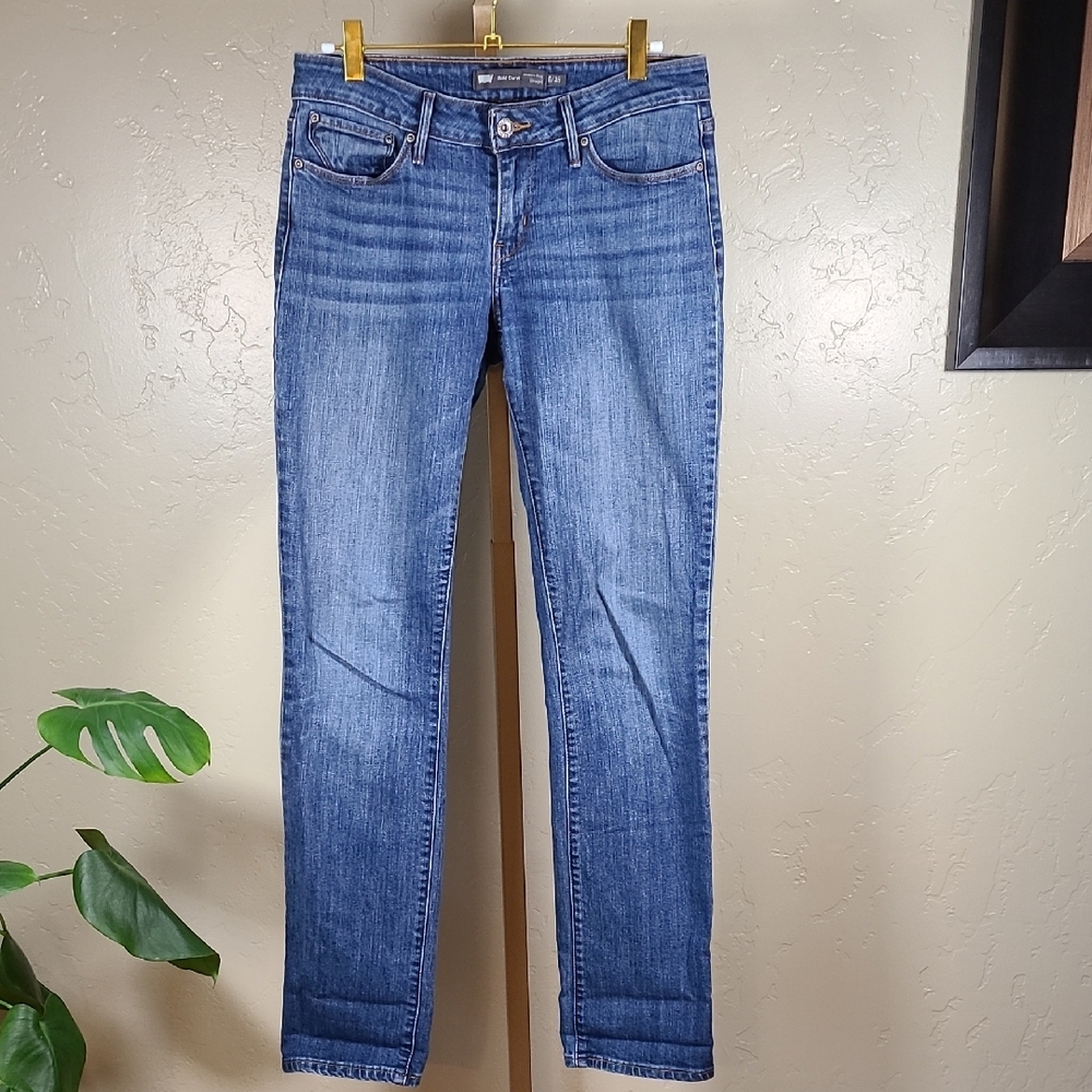 Levi's Bold Curve Blue Modern Rise Straight Leg Jeans with Classic Denim…